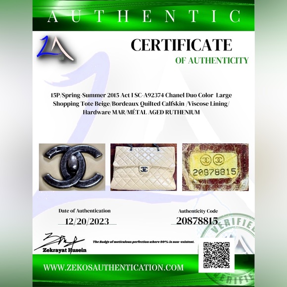 VTG Chanel Jumbo XL Flap Bag Quilted Calfskin Cream Gunmetal HW - Picture 17 of 17